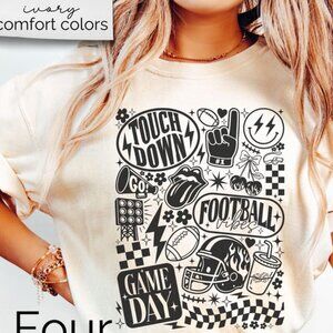 Comfort Colors® Football Shirt, Retro Football Shirt, Football T Shirt